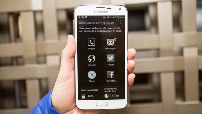 Một số smartphone của Samsung có chế độ siêu tiết kiệm pin giúp tăng thời gian sử dụng