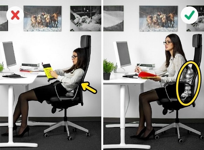 Bạn hãy điều chỉnh độ sâu của ghế sao cho phù hợp với chiều dài hông của mình